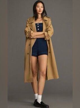 NWT Anthropologie:The Yukiko Noritake Portside Button-Front Romper by Maeve